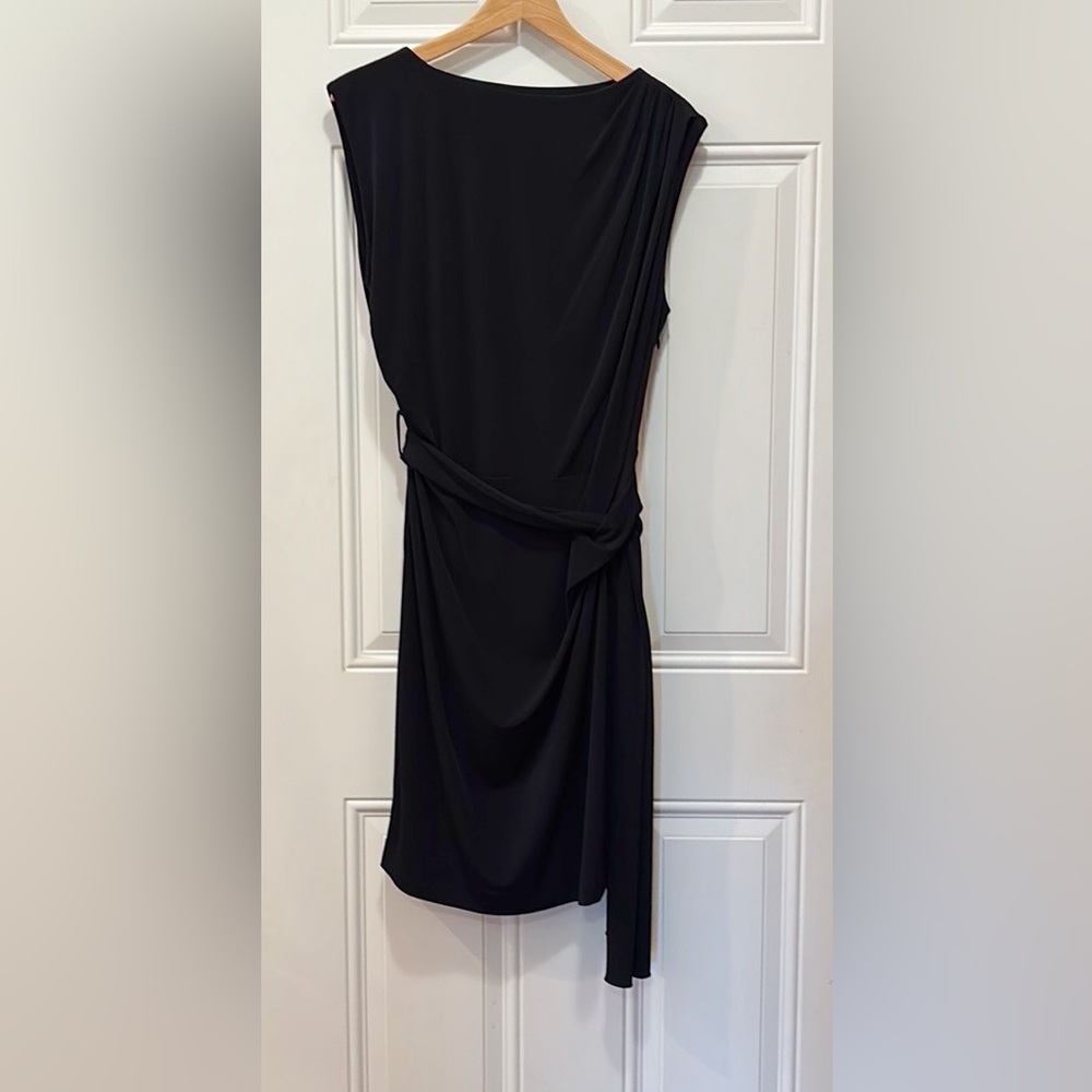 MNG by Mango NWT Black Sleeveless Tie Waist Drapey Skirt Mini Dress Size XL